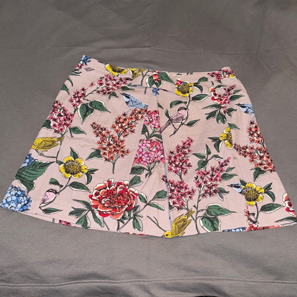 Boden Floral Bird Skirt